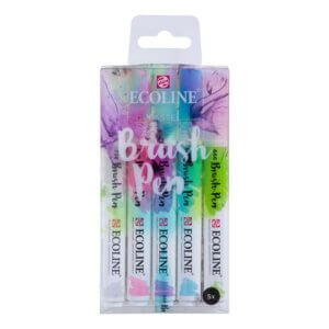 Brush Pen estuche Pastel | 5 colores